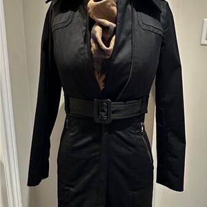Mackage Jacket - Black Trench Coat with Belt